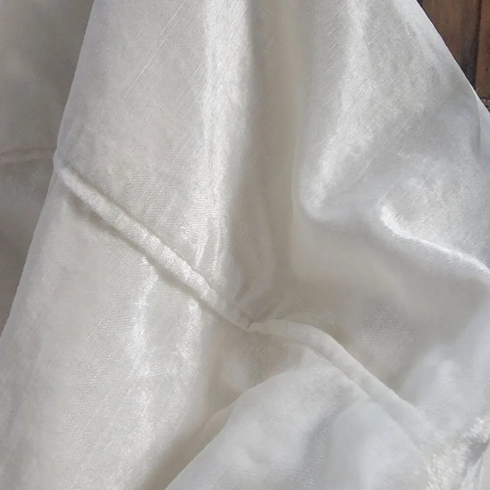 Pottery Barn Kids Shimmer Velvet Twin Duvet Cover & Standard Sham Ivory EUC